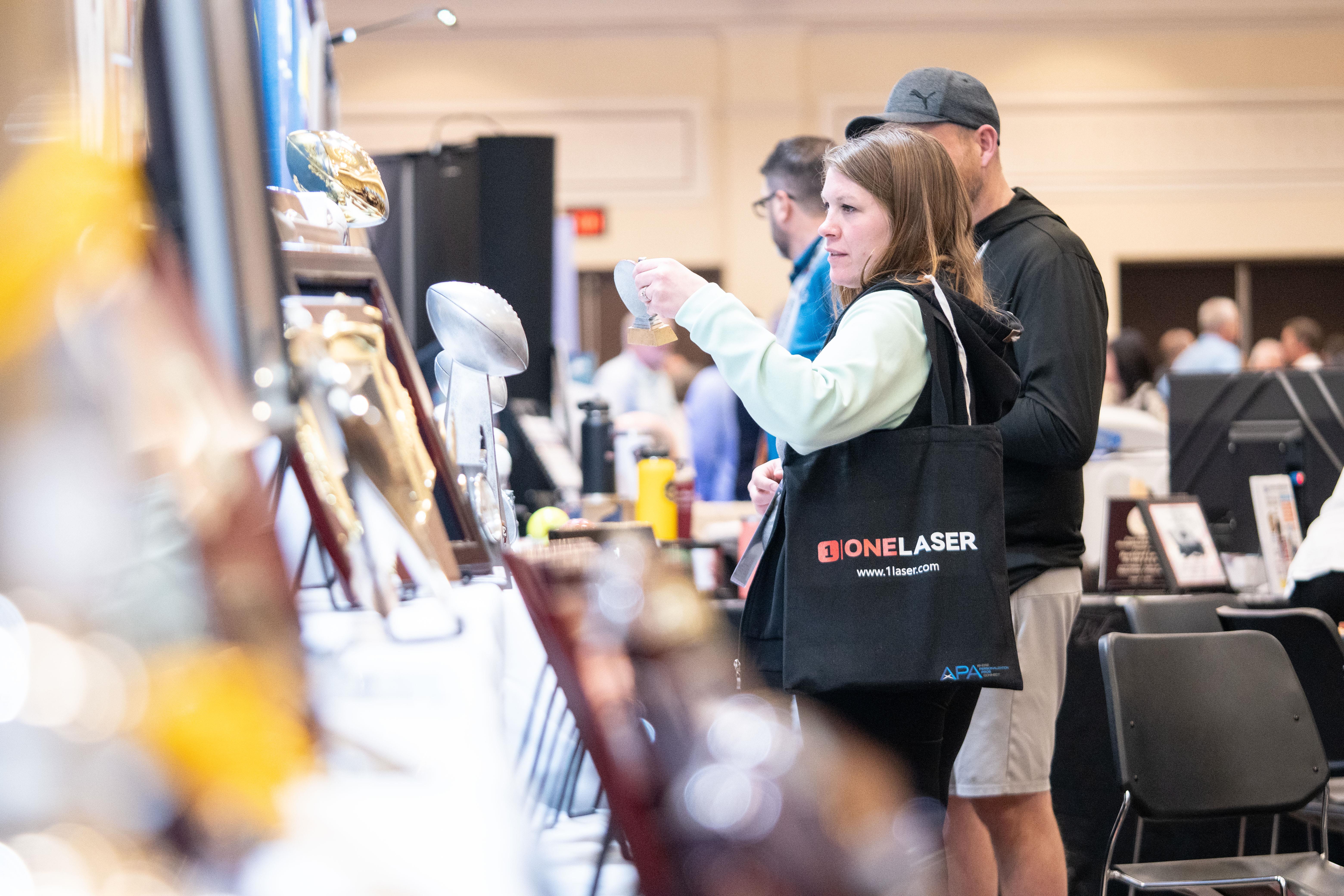 Attendee Explores Products on the Show Floor